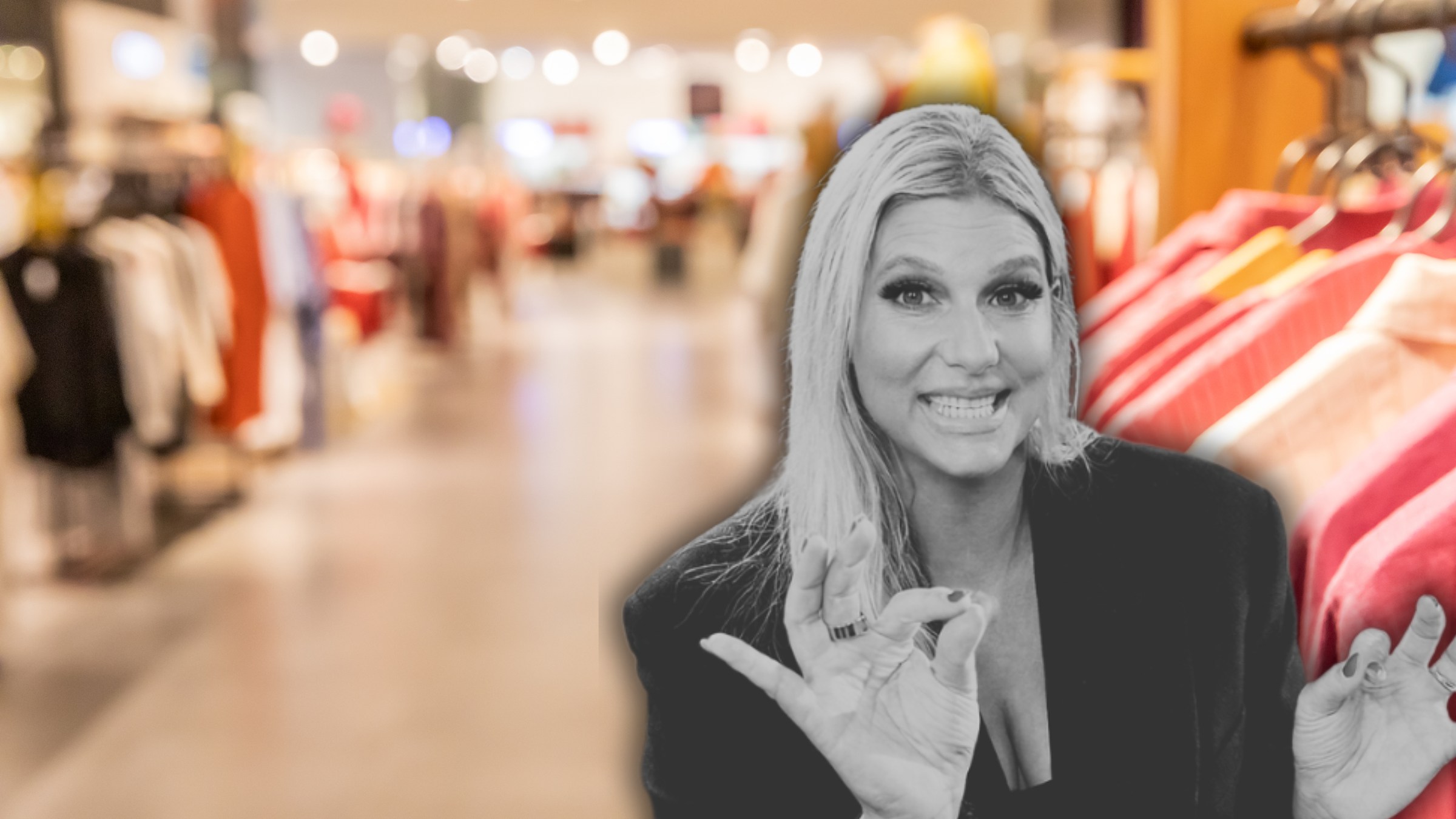 Melissa Goodwin in a clothing store